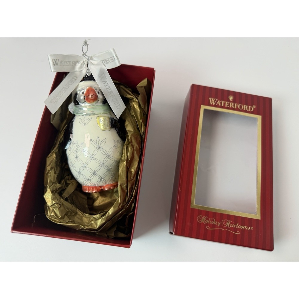 Waterford Kilkenny Penguin Boy Ornament Blown‎ Glass Christmas Holiday